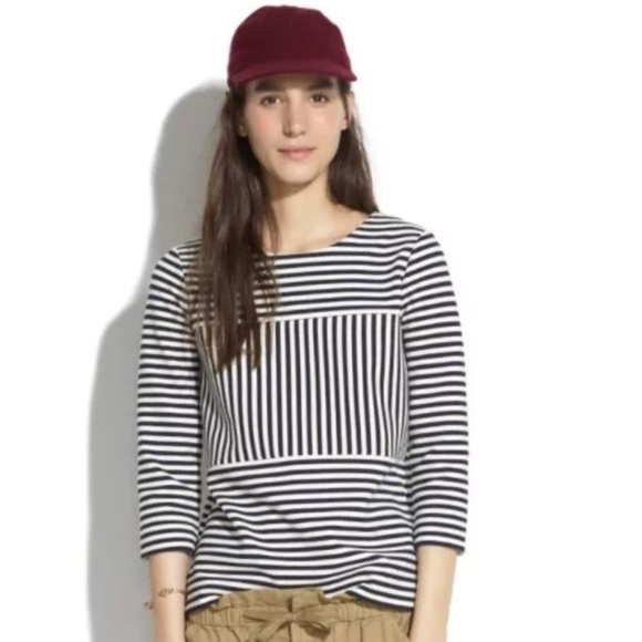 Madewell Tops - MADEWELL Gallerist Ponte Top in Stripe {F5}